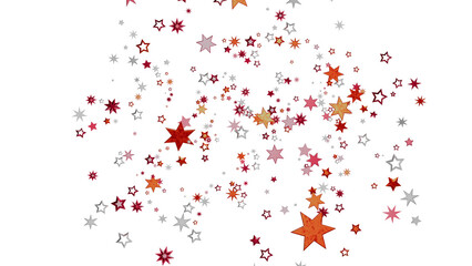 Festive background with red, orange, and gray stars scattered on a white background. Perfect for celebrations!