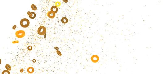 Abstract background with golden rings and glitter. Perfect for celebration, party, or holiday designs.