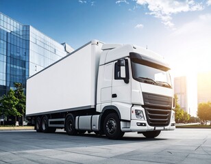 Fototapeta premium truck logistics mock up