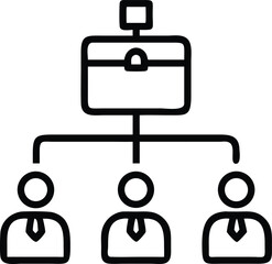 Business Structure Diagram: A minimalistic yet impactful illustration showcasing the structural hierarchy of a business.