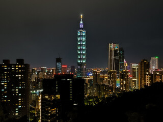 台湾・台北 象山から台北101の夜景