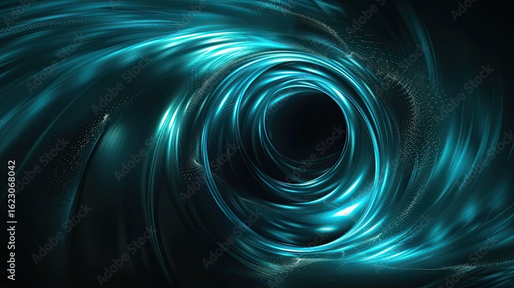 Poster a swirling vortex of luminous blue light, creating a sense of depth and motion.