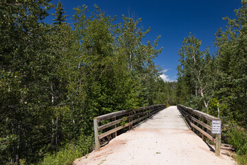 Wooden bridge on the George S. Mickelson trail, South Dakota