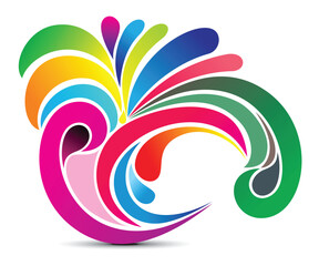 artistic creative colorful rainbow floral.eps