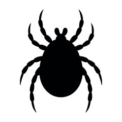 Black Silhouette Of A Tick On A White Background insect arachnid