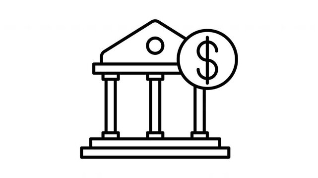 dollar banking line icon animated
