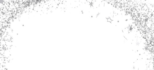 Sparkling silver stars border, perfect for holidays, celebrations, and festive designs.