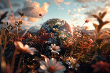 A Earth Day themed digital artwork cinematic scene