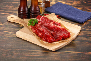 Raw beef meat piece for cooking