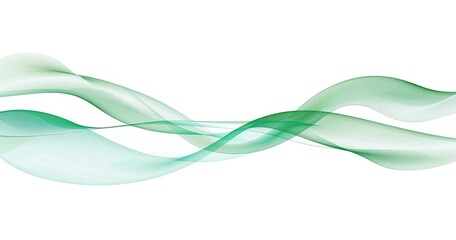 Abstract green waves on a white background, conveying fluidity and motion.