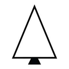 silhouette of simple triangle black line graphic icon