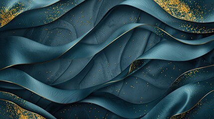 A textured abstract background featuring flowing ribbons and golden accents.