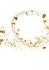 hearts on a pink background. 3d render illustration for advertising. Valentine's Day.