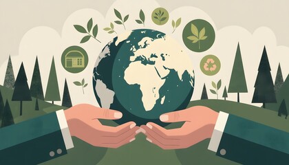 Hands Holding Earth Emphasizing Environmental Protection and Sustainability Efforts