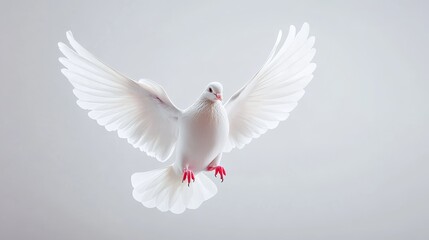 Obraz premium White Dove in Flight Wings Spread, Peace Symbol, Bird Photography Dove, Peace