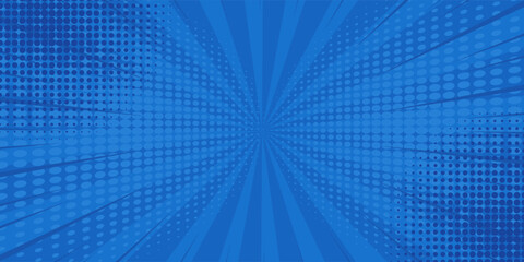 Naklejka premium Vintage pop art blue background. Banner vector illustration.EPS10