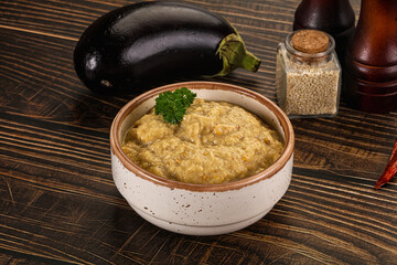 Eggplant dip - Mutabal with tahini paste