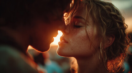 Portrait of a young couple in love.