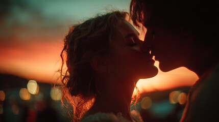 Portrait of a young couple in love.