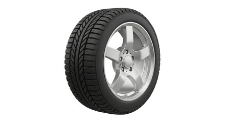 Obraz premium Tire Wheel with Radial Tread Pattern Design for Automotive & Transport. Automotive tire for road safety control performance. Radial car tire provides control in all seasons