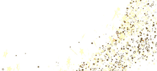 Sparkling gold stars on white. Perfect for holidays, celebrations, and festive designs.