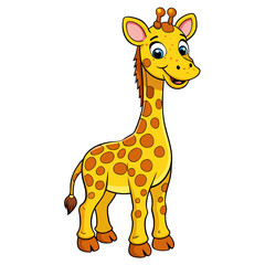 Fototapeta premium giraffe cartoon isolated on white
