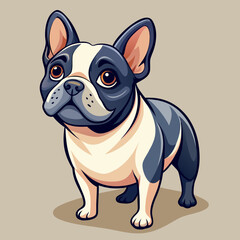 french bulldog dog vector art illustration