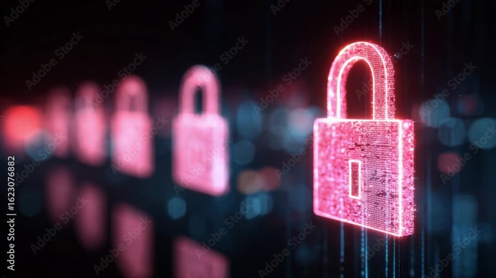 Poster cybersecurity fortress: a visual representation of digital security, highlighting the concept of a s