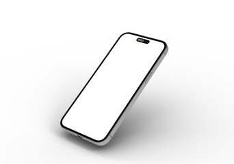 High-quality image of a modern smartphone with a blank screen, perfect for app presentations or website mockups.