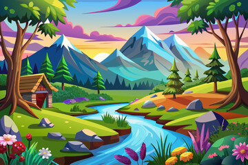 vector of Nature paints for us every day. Very beautiful picture.