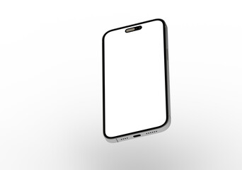 High-quality image of a modern smartphone with a blank screen, perfect for app presentations or website designs.