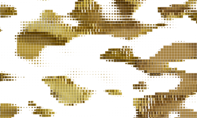 Golden square pixel art texture. Abstract digital background. Modern design element.