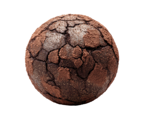 A spherical, textured object resembling dry earth or baked goods