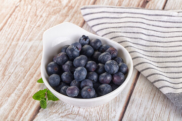 Raw ripe sweet and juicy blueberry