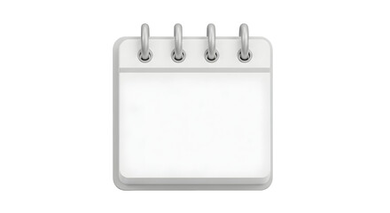 Blank Calendar Icon Graphic Planning Scheduling Events Deadlines Reminders Appointments Meetings Project Management Business Organization Time Management 3D Illustration