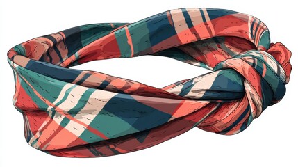 Striped Knotted Headband Illustration