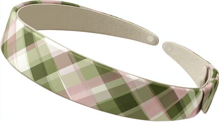 Plaid Hairband on White Background