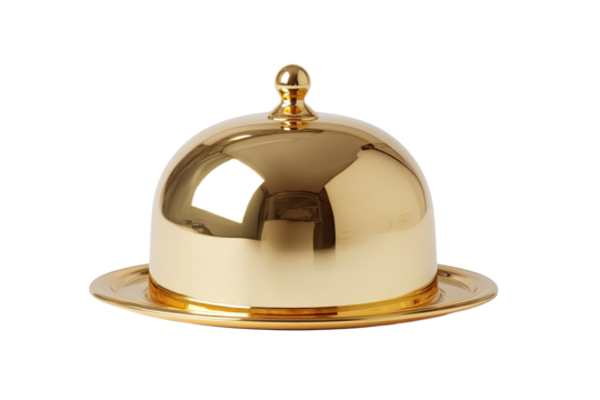 Polished gold dome serving dish
