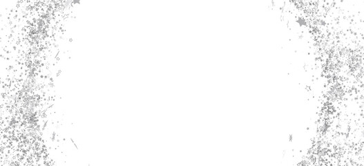 Elegant silver glitter stars border on white. Perfect for celebrations, invitations, and festive designs.