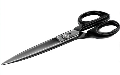 Obraz premium Black scissors on white background