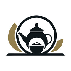      Tea house logo vector illustration.

