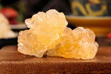 Handmade Yunnan large grain yellow rock candy showcasing unique texture and clarity from the...