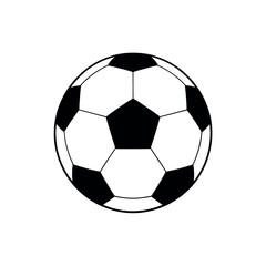 Fototapeta premium Black and white soccer ball graphic with pentagon and hexagon pattern football sport