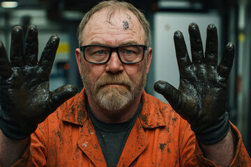 Grease and grit: Portrait of a boat engineer at work.