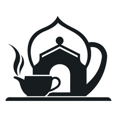      Tea house logo vector illustration.

