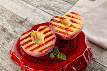 Sweet grilled peaches dietary dessert