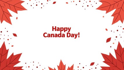 Celebrating a Wonderful Canadian National Holiday with Maple Leaves and Festive Spirit