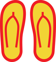 Colorful flip flops icon representing beach footwear, casual summer style, and tropical vacations. Perfect for travel graphics, summer promotions, fashion catalogs, and beachwear branding designs