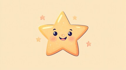 Obraz premium A cheerful, cartoon star with a happy expression.