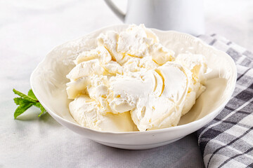 Chream cheese in the bowl